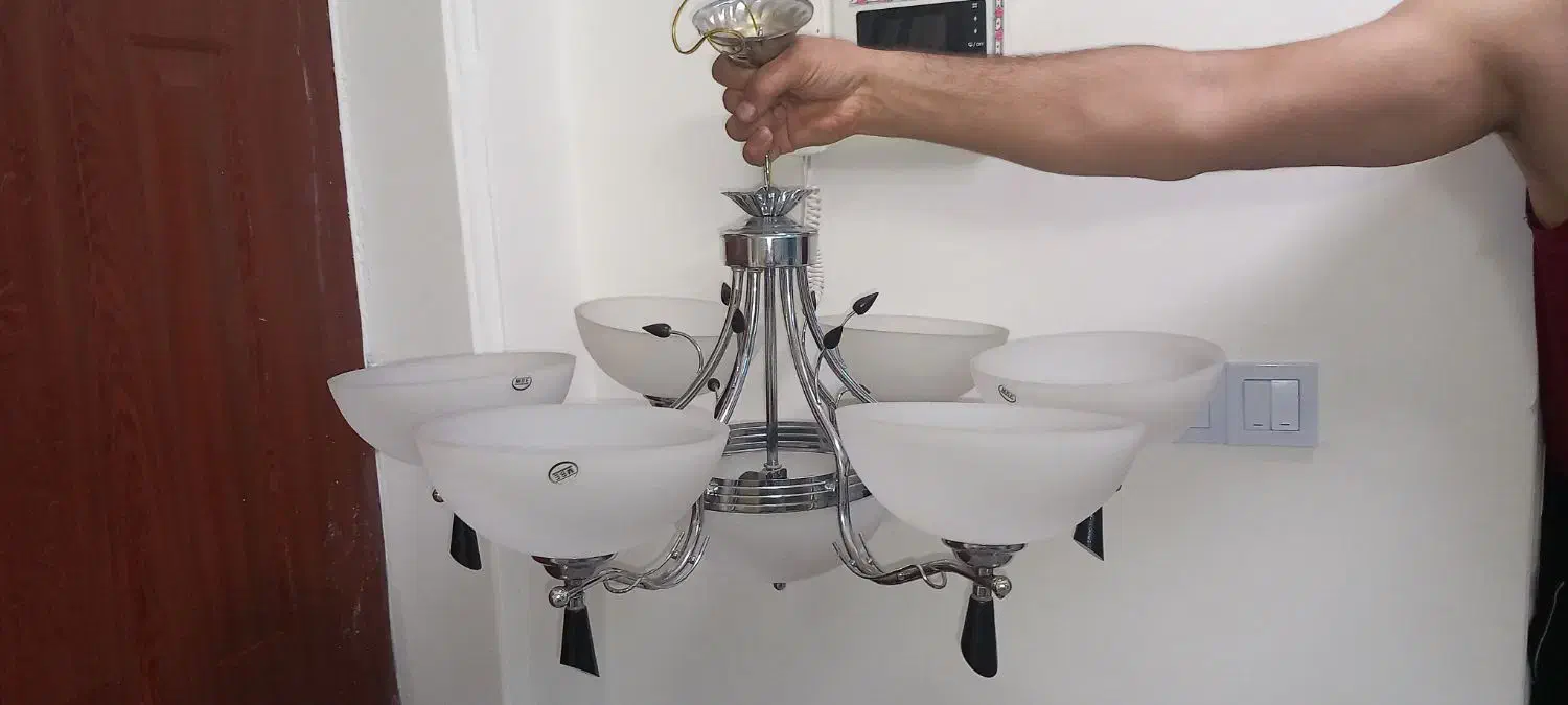 دو عدد لوستر استیل ۶ شاخه|لوستر و چراغ آویز|تهران, علم و صنعت|دیوار