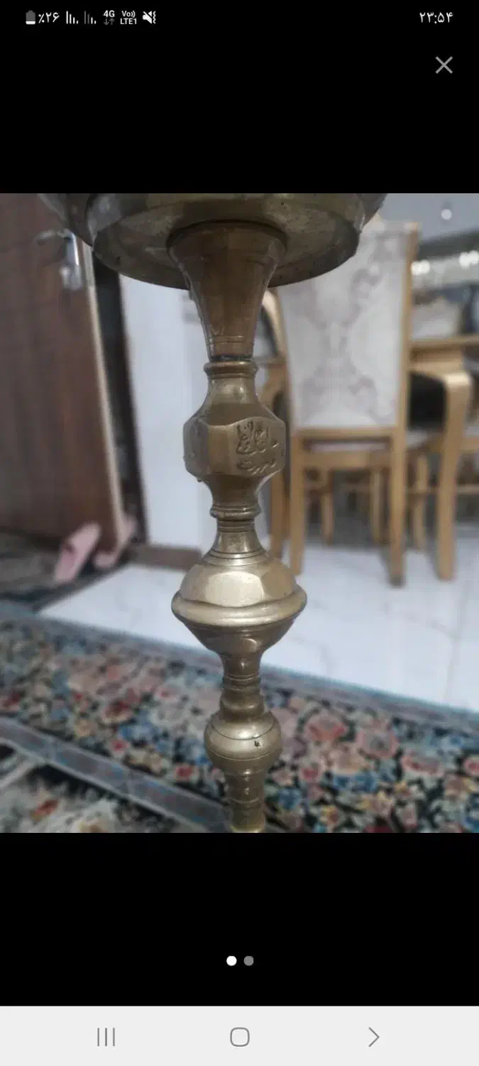 قلیون برنجی حاج اوغلی|کلکسیون اشیاء عتیقه|نسیم‌شهر, |دیوار