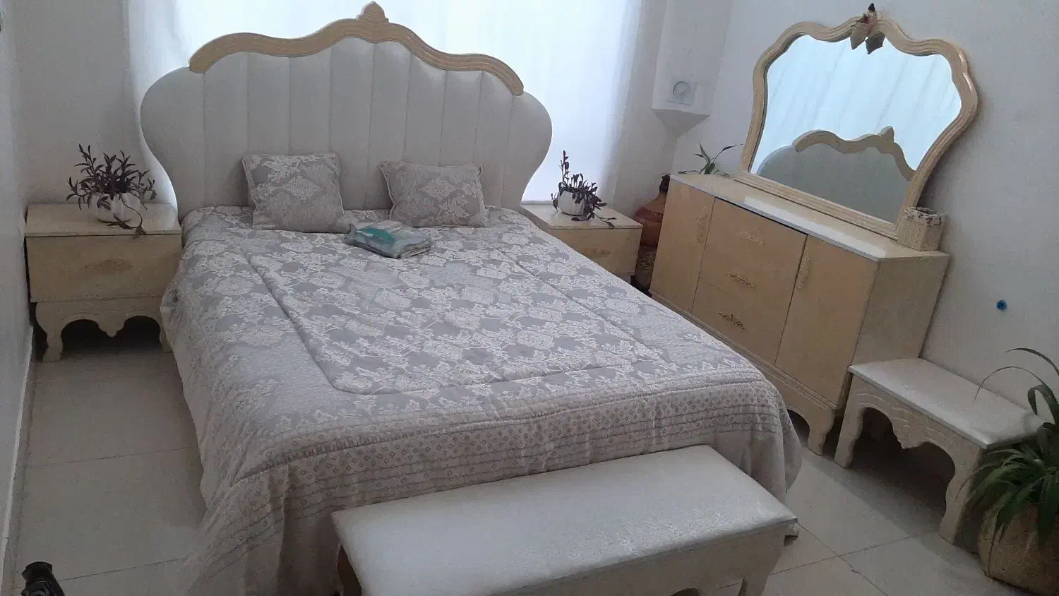 سرویس خواب(تخت پاتختی دراور روتختی) وتخت جوان۳تخته|تشک تختخواب|بیرجند, |دیوار