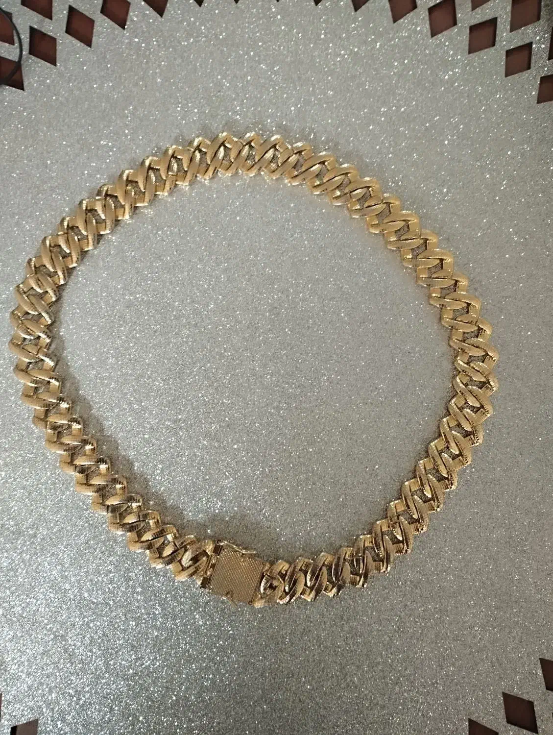 گردنبند چین فول نگین طلایی (استیل)|بدلیجات|پاکدشت, پاکدشت (مامازند)|دیوار