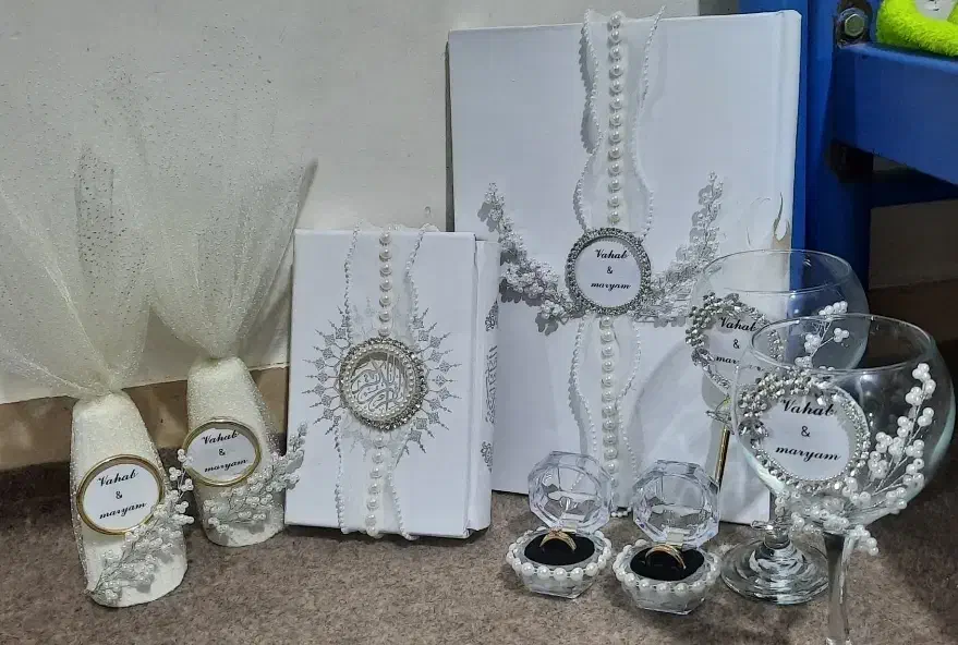 ست بله برون و عقد|صنایع دستی و سایر لوازم تزئینی|شیراز, فرهنگیان|دیوار