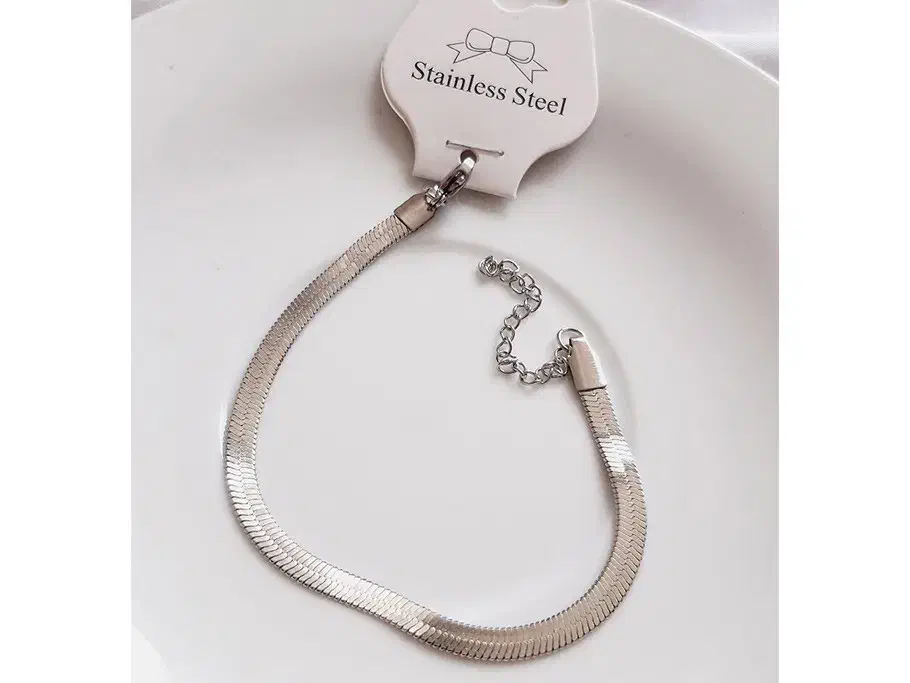 دستبند استیل ماری مدل نقره ای، دستبند هرینگبون|بدلیجات|گرگان, |دیوار