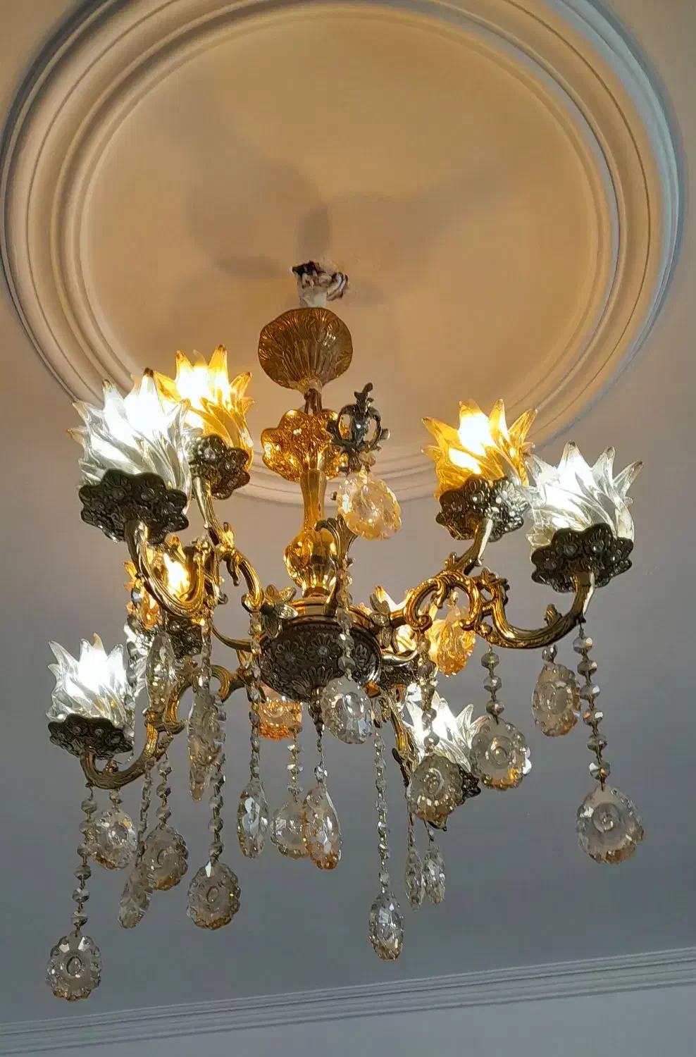 لوستر برنجی ۸ شعله|لوستر و چراغ آویز|تهران, اتابک|دیوار