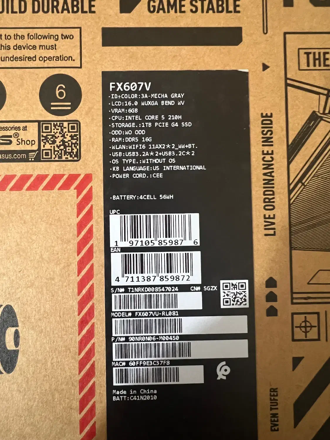 لب تاپ تاف گیمینگ ایسوس مدل ۲۰۲۵ با گارانتی شرکتی|رایانه همراه|اهواز, پادادشهر|دیوار