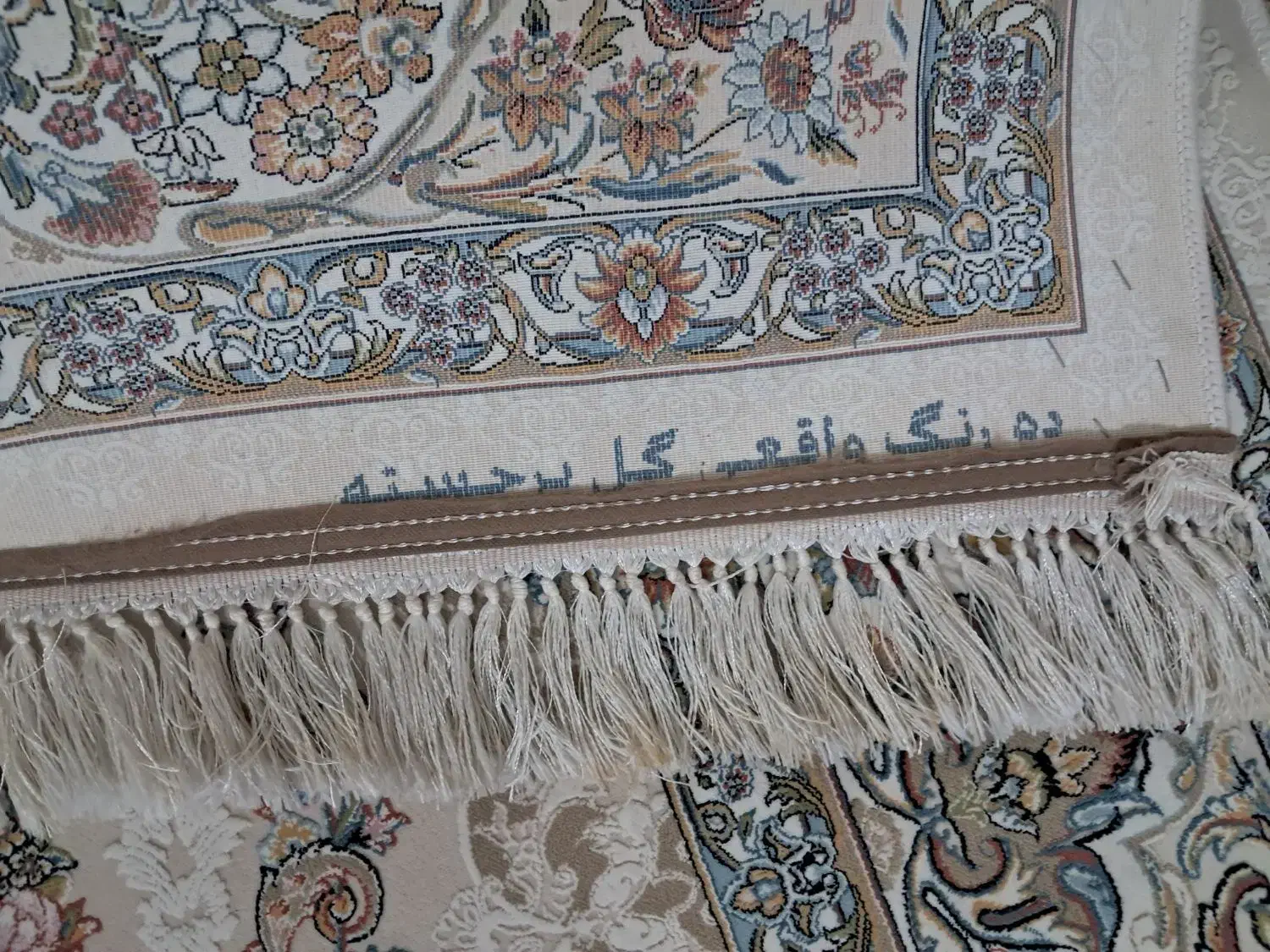 یک جفت فرش 9متری کرم رنگ هزارشانه تراکم3000|فرش|ورامین, شهرک مدرس|دیوار