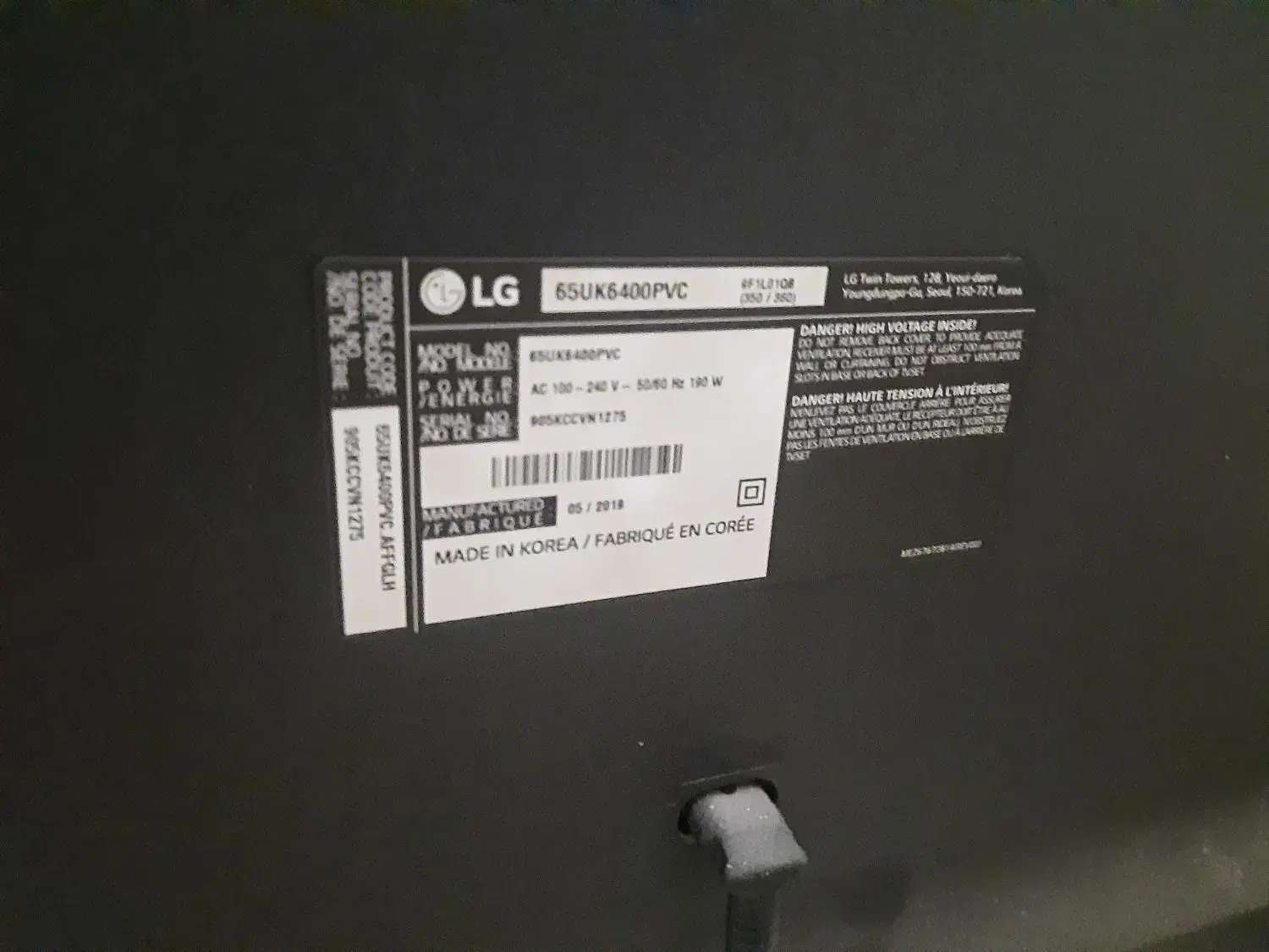 تلویزیون LGuk6400|تلویزیون و پروژکتور|کرمان, |دیوار