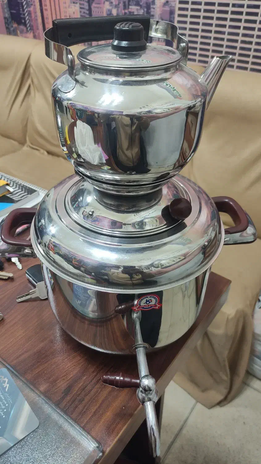 کتری و قوری استیل درجه یک ضخیم|سماور، چای‌ساز، قهوه‌ساز|تبریز, |دیوار