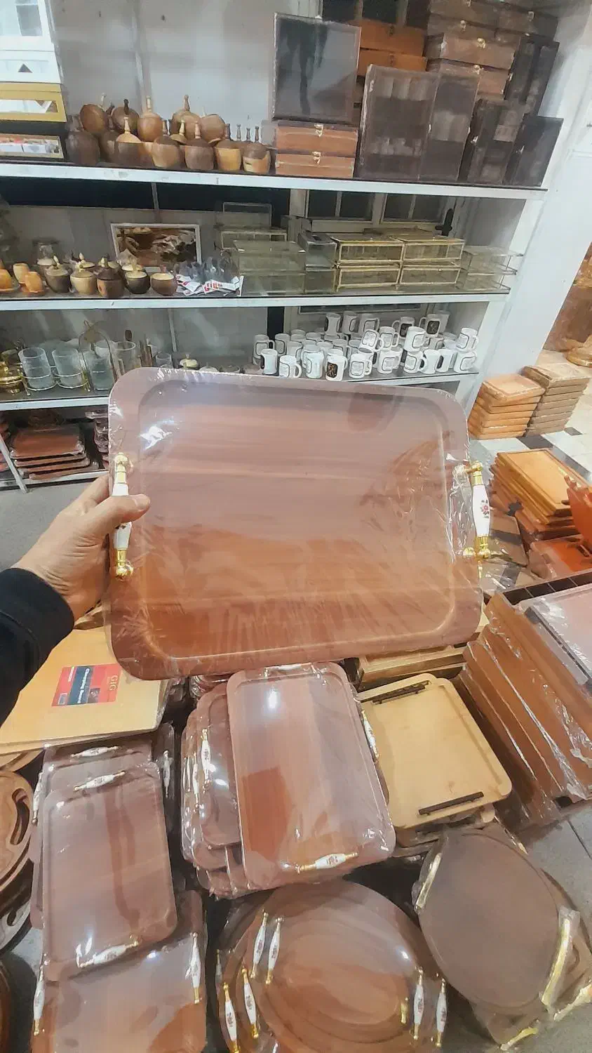 سینی های پایه دار چوبی وکیوم اک|ظروف سرو و پذیرایی|قم, شهرک فاطمیه|دیوار