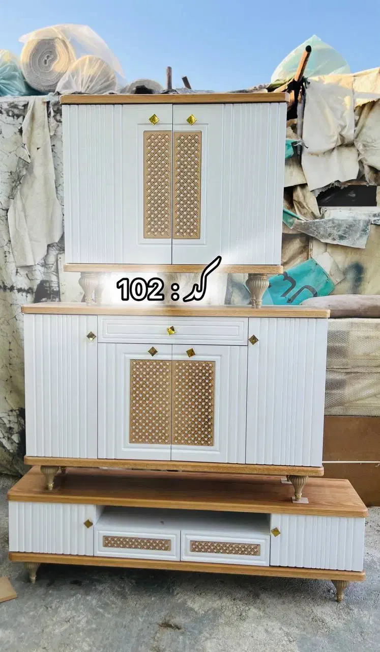 میز تلویزیون و آیینه کنسول|بوفه، ویترین، کنسول|هشتگرد, شهرک راه آهن|دیوار