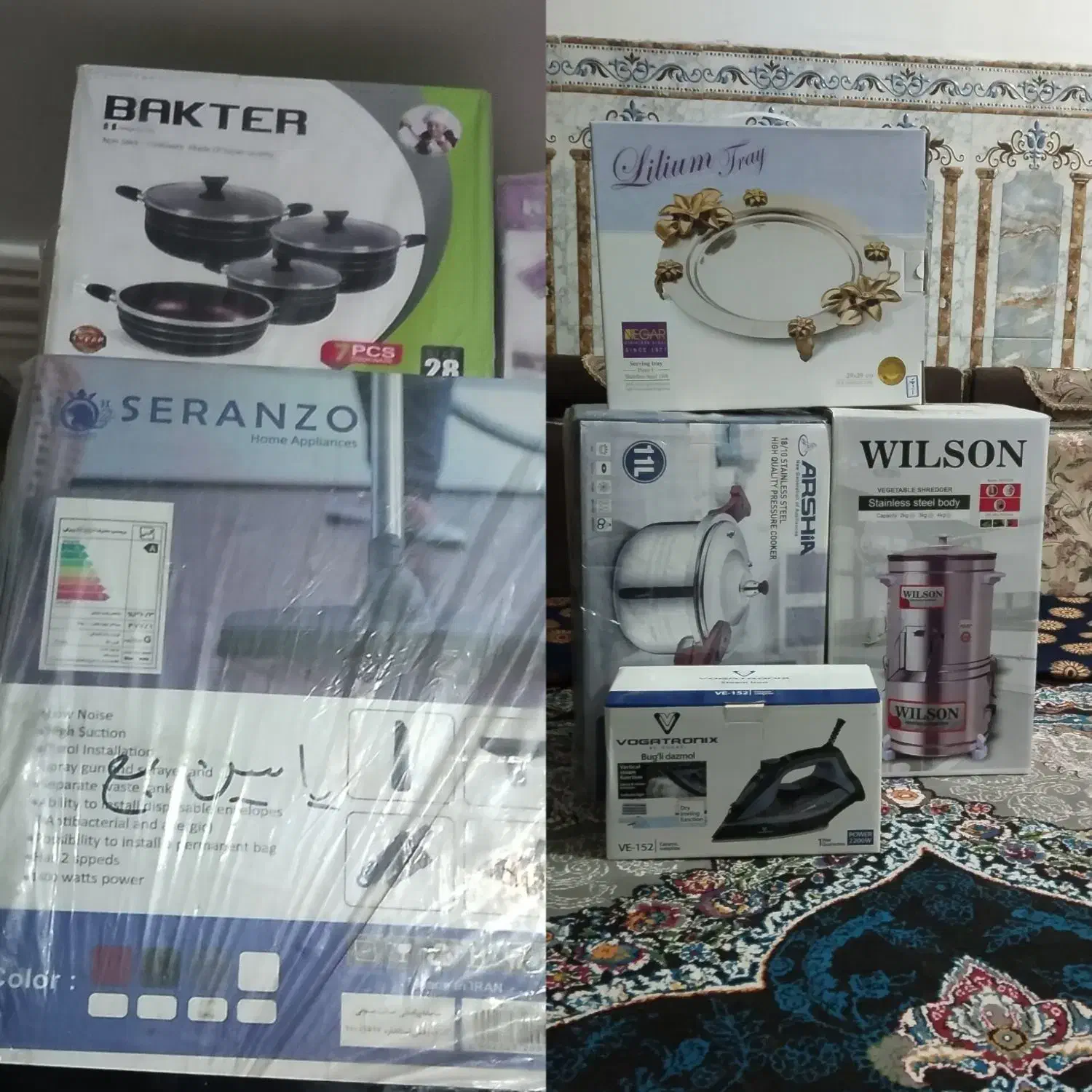 مقداری وسایل خانگی|ظروف نگهدارنده، پلاستیکی، یک‌بارمصرف|بم پشت, |دیوار