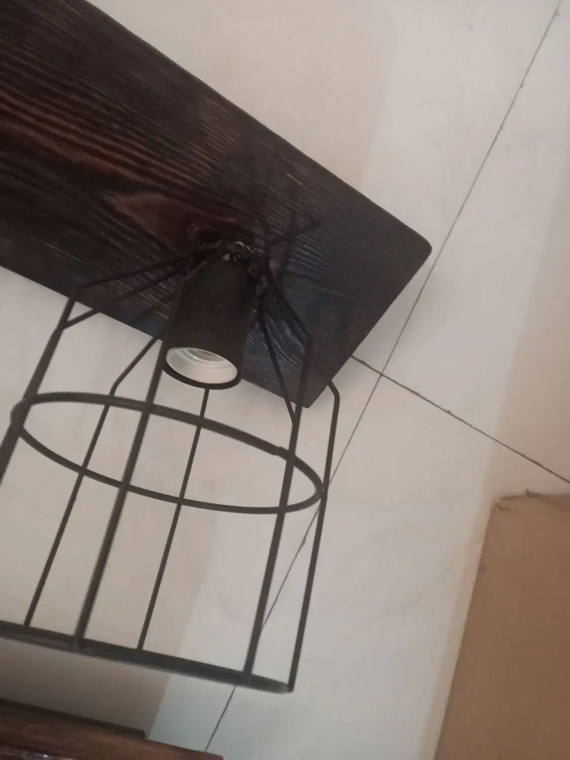 لوستر چوب فلز توری|لوستر و چراغ آویز|تهران, بریانک|دیوار