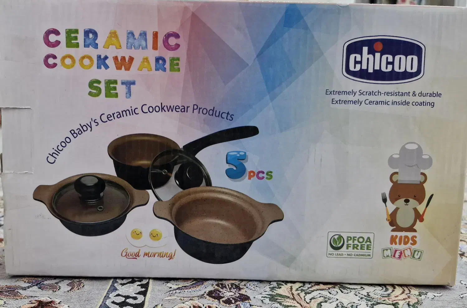 سرویس قابلمه ۵ تیکه چدن گرانیتی نوزادی برند چیکو|اسباب و اثاث بچه|یزد, |دیوار