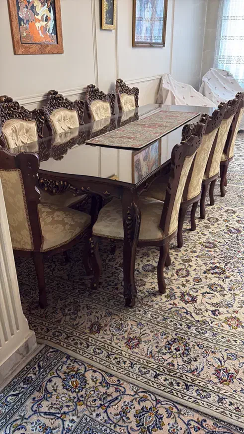 مبلمان استیل ۹ نفره به همراه میز ناهار۱۰ نفره|مبلمان خانگی و میز عسلی|تهران, مجیدیه|دیوار