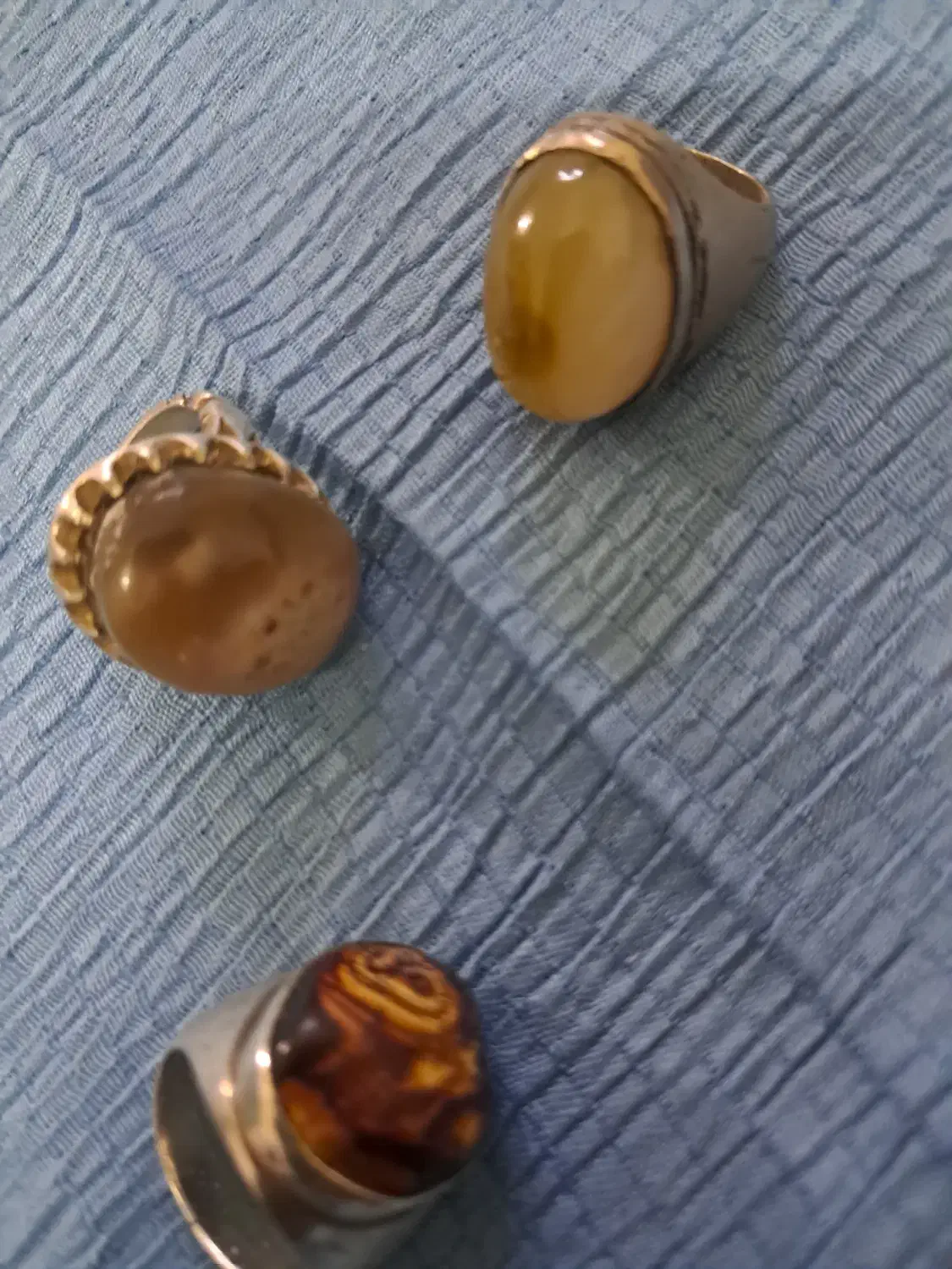 انگشتر قدیمی دست دونقره نگین باباقوری وعقیق|جواهرات|جیرفت, |دیوار