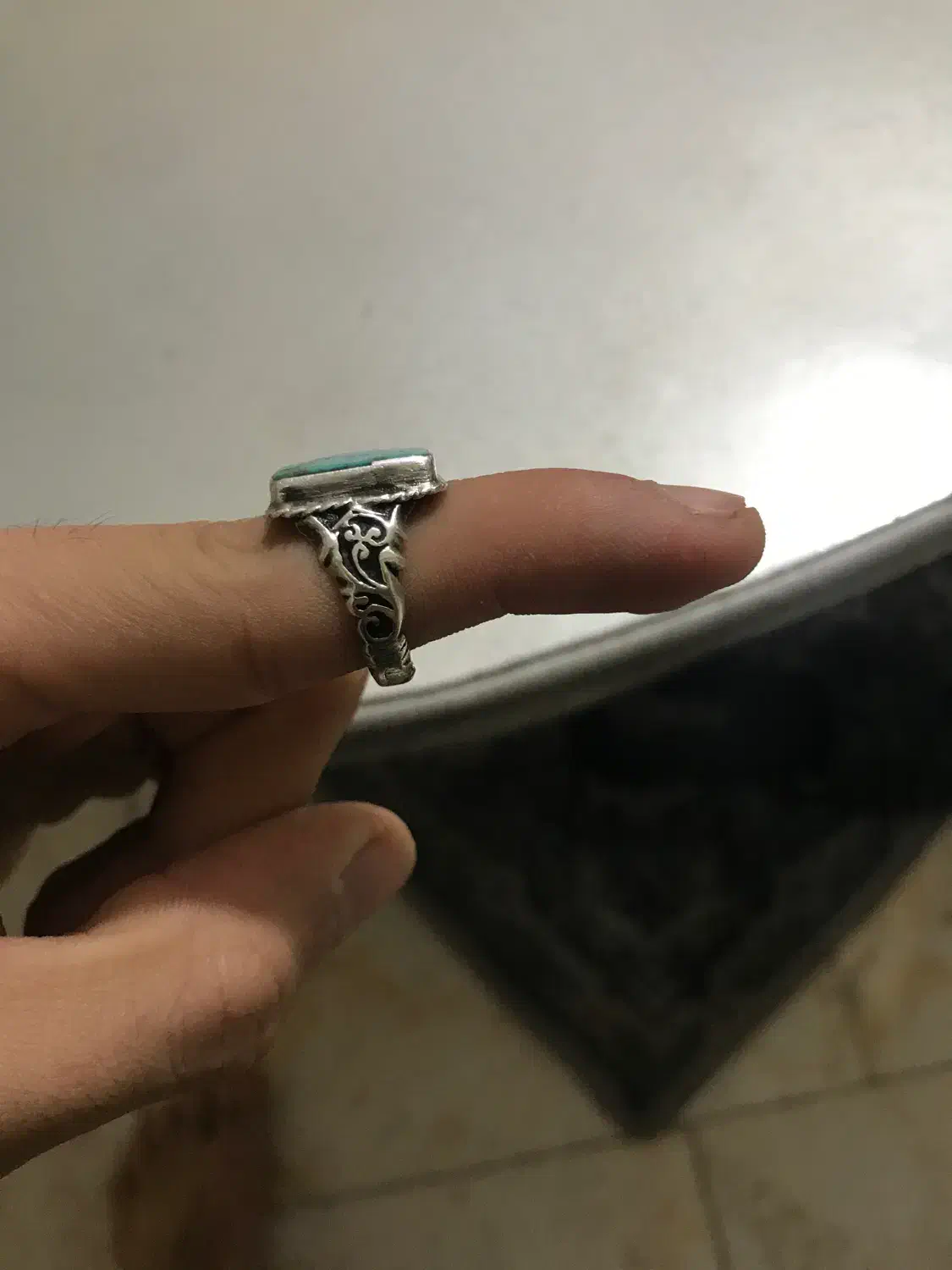 انگشتر فیروزه رکاب نقره|جواهرات|کرج, شاهین‌ویلا|دیوار