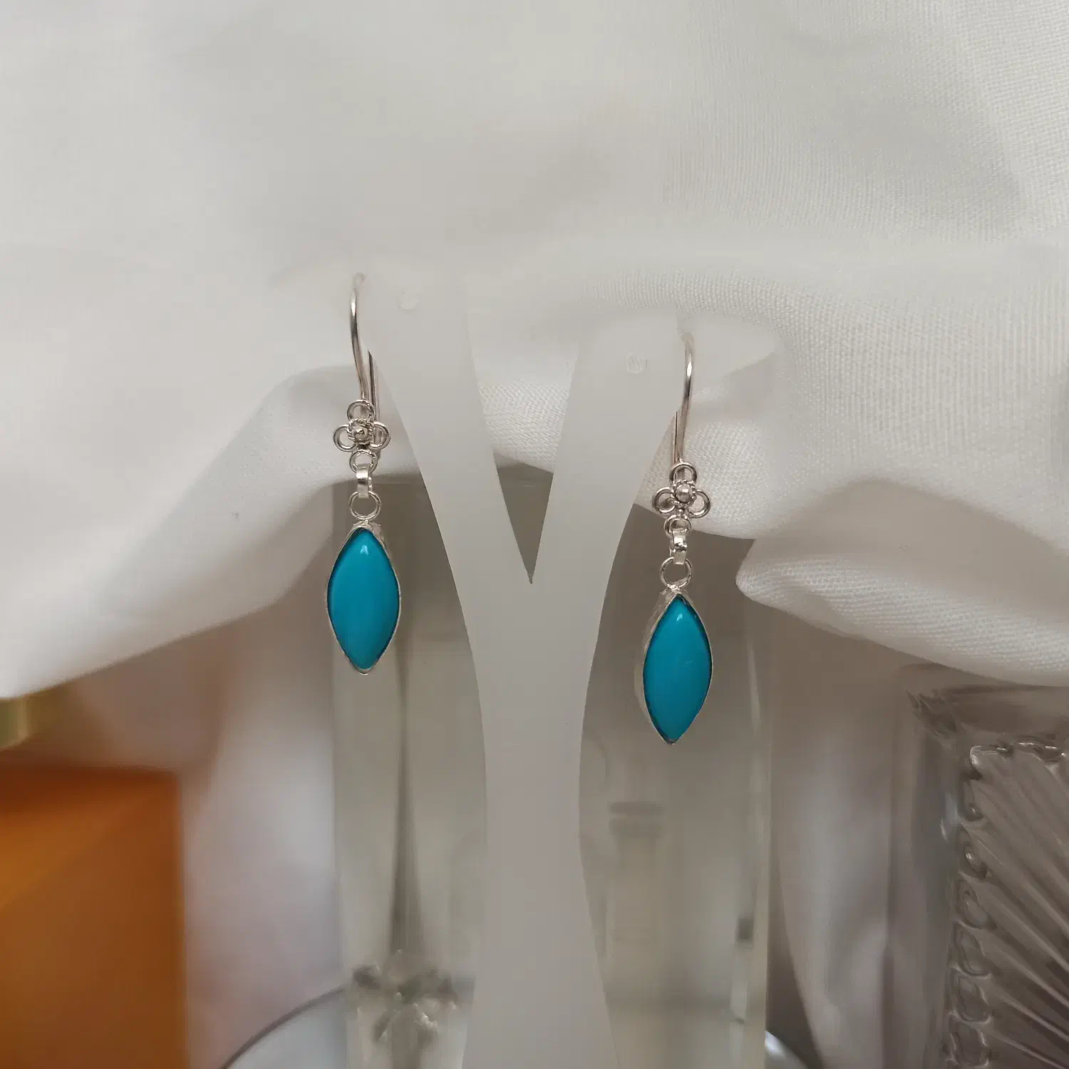 گوشواره نقره کار دست اصفهان نگین آبی کد ۵۵۲|جواهرات|اصفهان, مولوی|دیوار