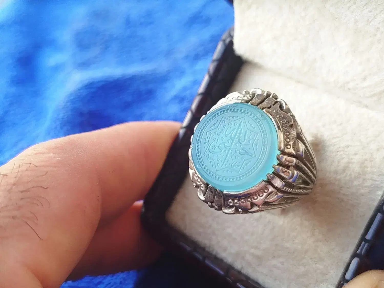 انگشترنیمه دساز باعقیق ناب|جواهرات|زنجان, |دیوار