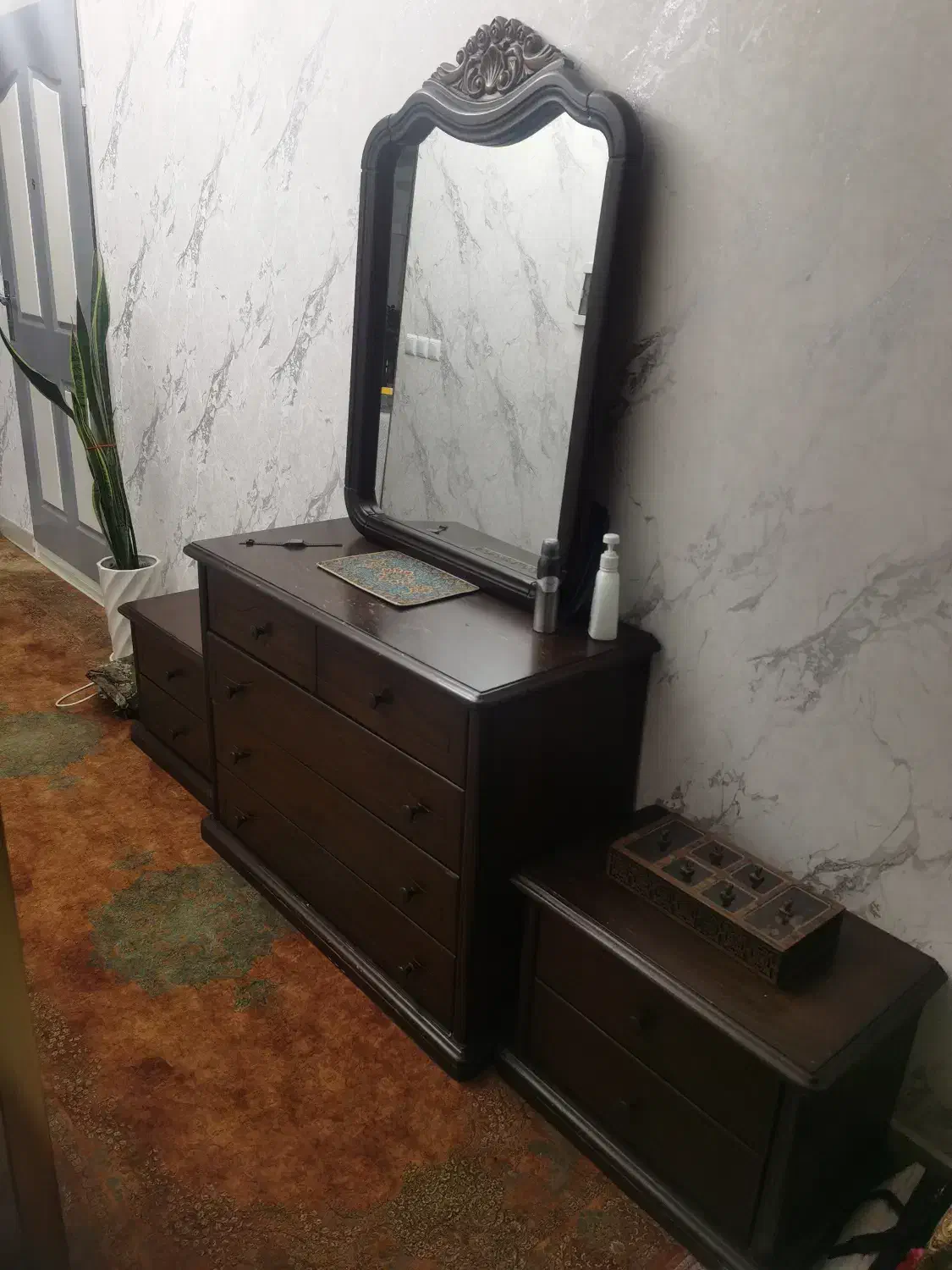 فروش سرویس خواب تمام چوب|تخت و سرویس خواب|سهند, |دیوار