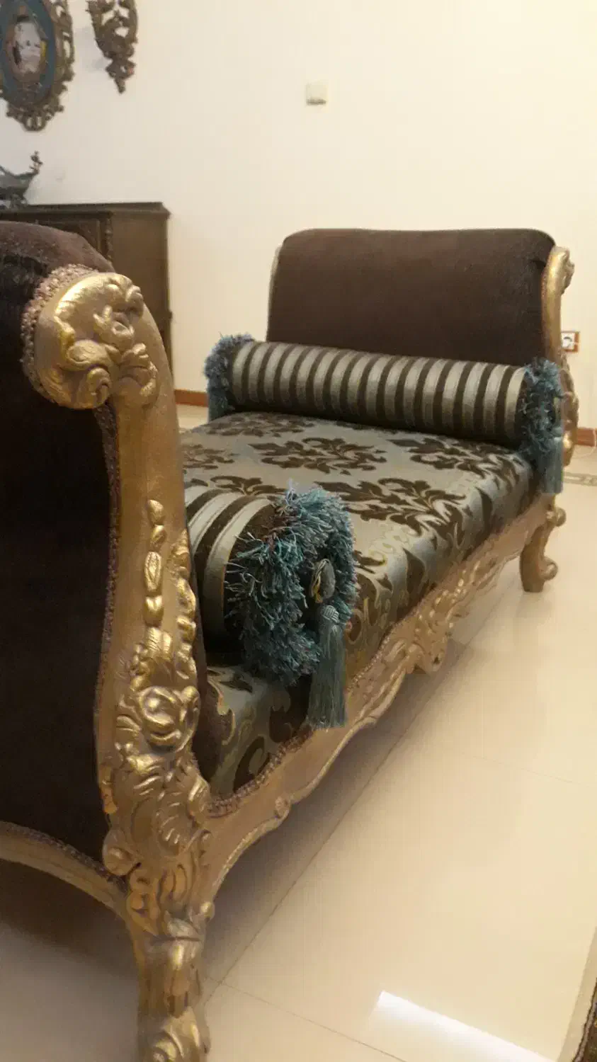 مبل 9 نفره استیل سلطنتی+ ناهارخوری ۸ نفره منبت|مبلمان خانگی و میز عسلی|تهران, سوهانک|دیوار