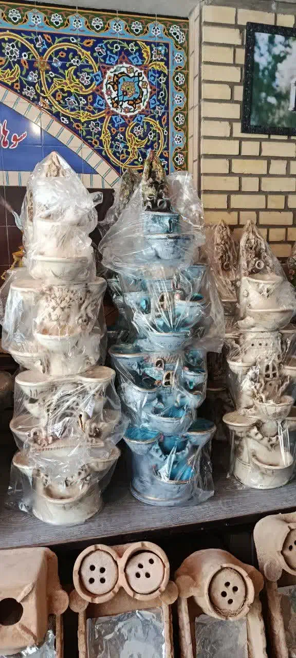 آبنما سفالی|مجسمه، تندیس، ماکت|قم, کوه سفید|دیوار