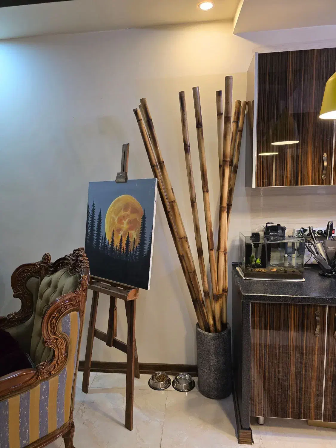 گلدان بامبو تایلندی|گل و گیاه طبیعی|ری, دولت‌آباد|دیوار