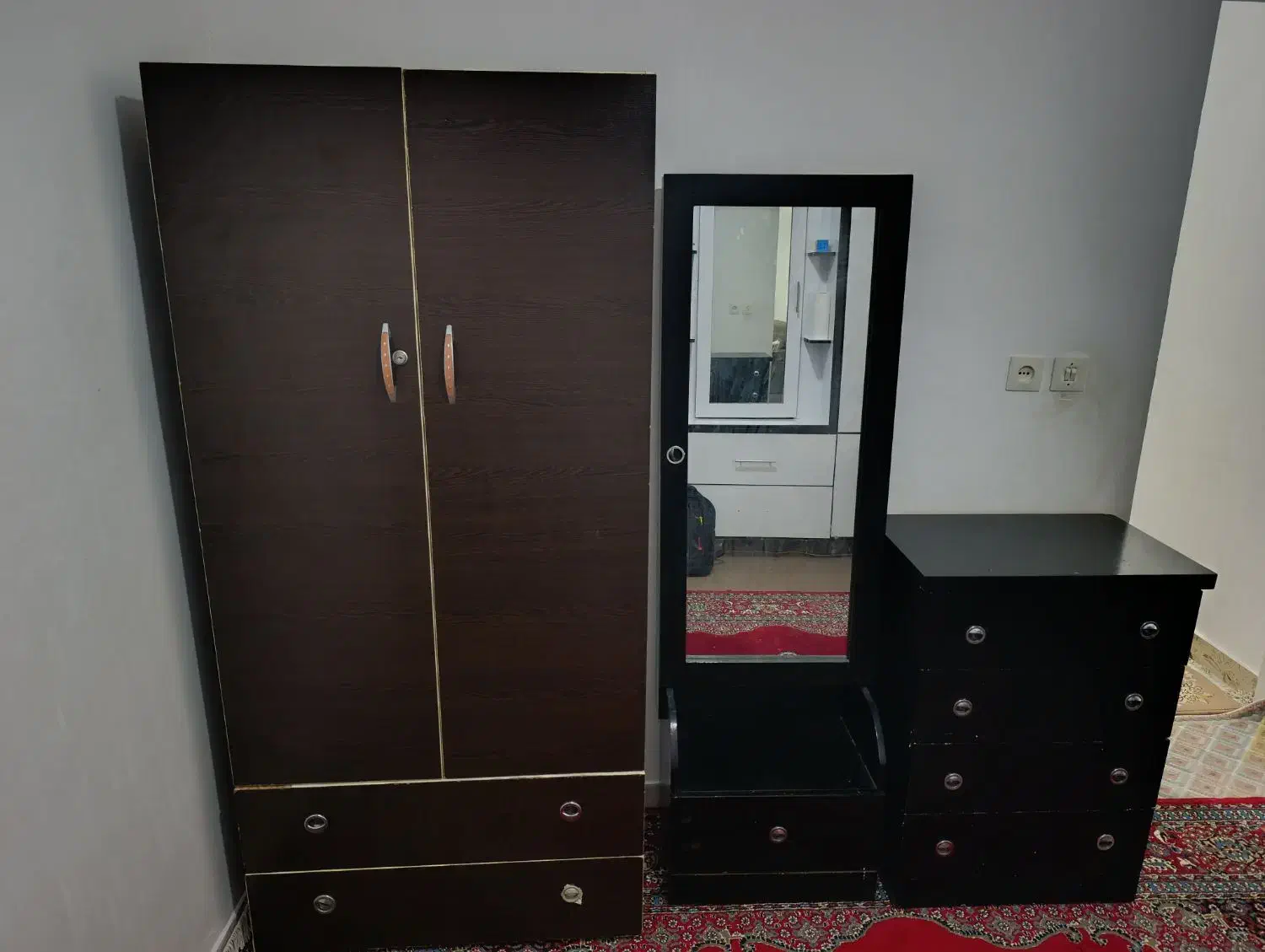 کمدلباس   کمد آینه ای ودرایور|جاکفشی، کمد، دراور|ایذه, |دیوار