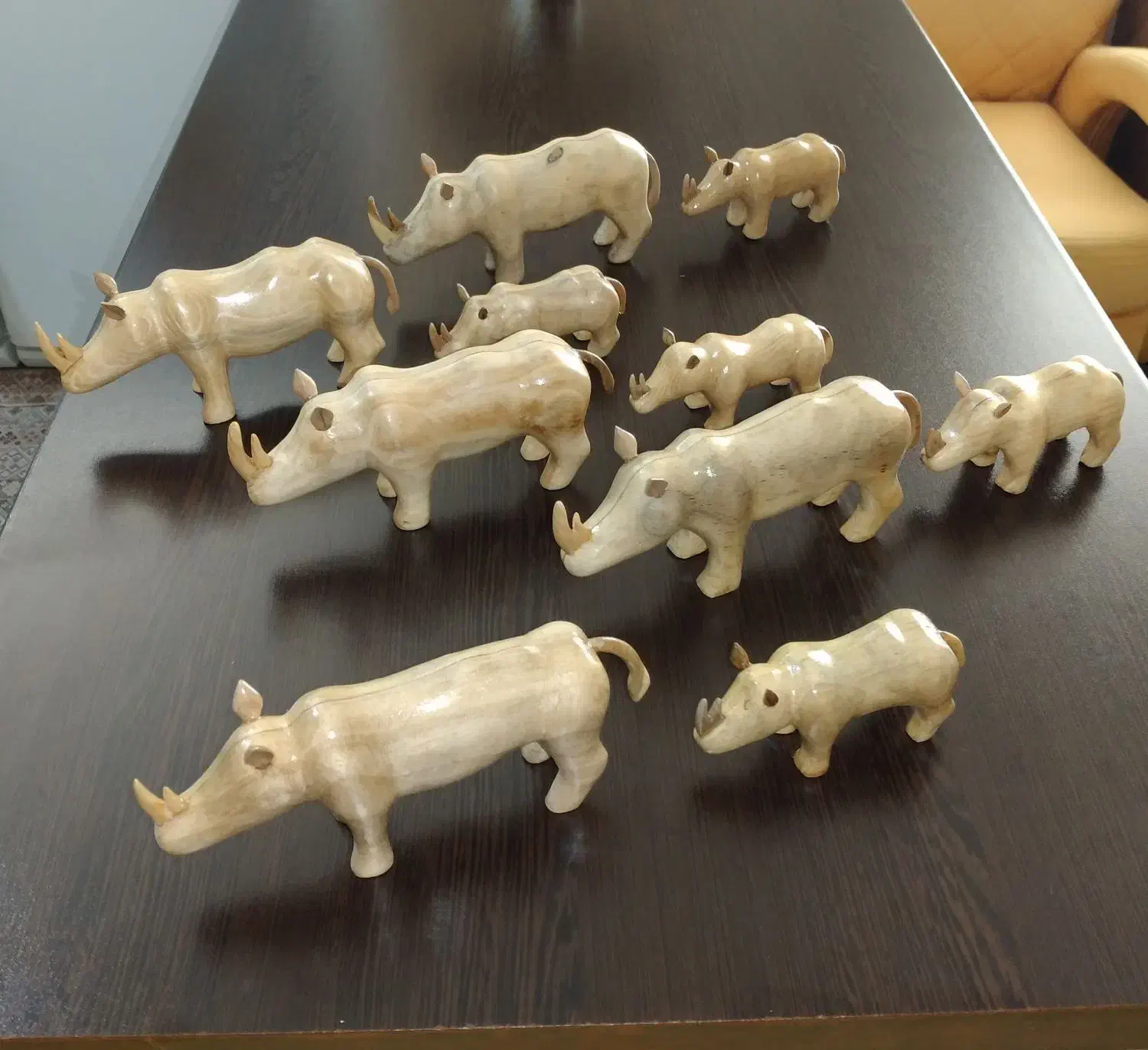 کرگدن چوبی و لک لک چوبی کار دست|صنایع دستی و سایر لوازم تزئینی|مهاجران, |دیوار