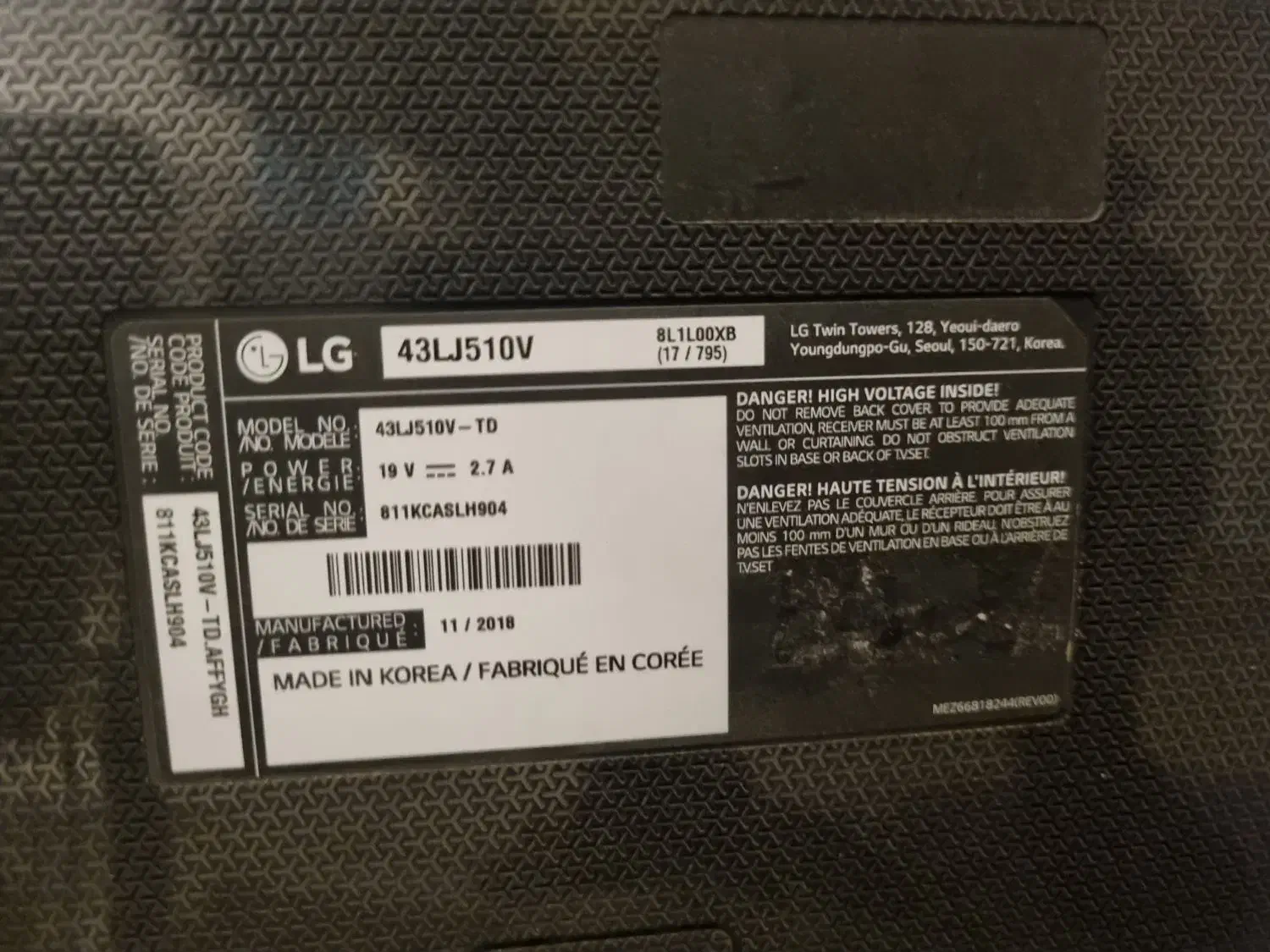 ال ای دی 43اینچ ال جی|تلویزیون و پروژکتور|مسجد سلیمان, |دیوار