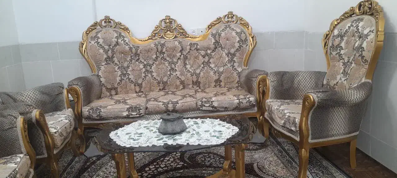 مبل سلطنتی هفت نفر چوب راش|مبلمان خانگی و میز عسلی|قم, علی آباد|دیوار