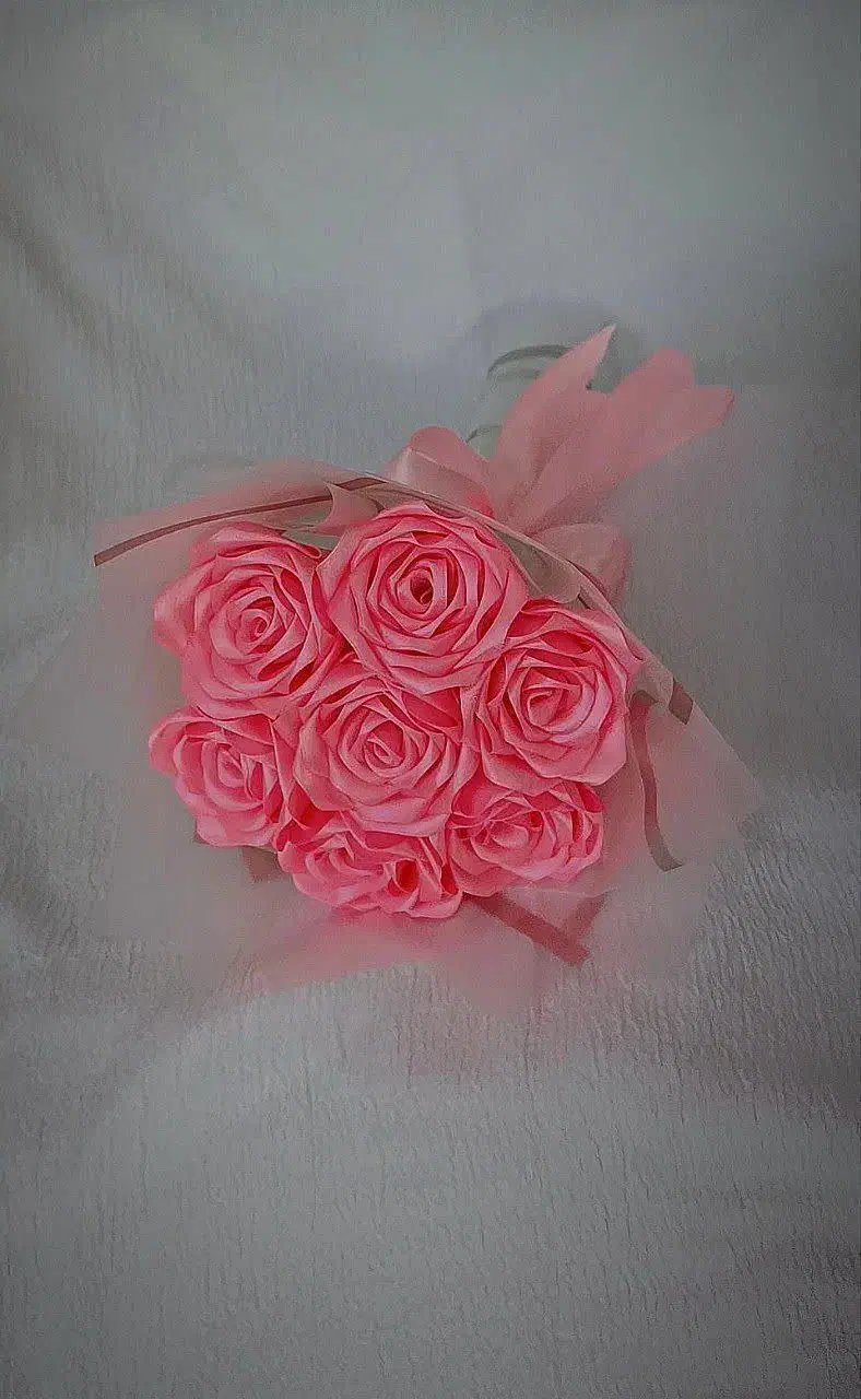 دسته گل رز روبانی|گل مصنوعی|خرمدره, |دیوار