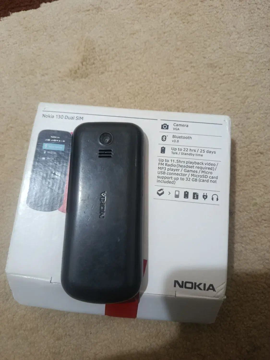 فروش گوشی نوکیا ۱۳۰ سالم و تمیز|موبایل|شادگان, |دیوار