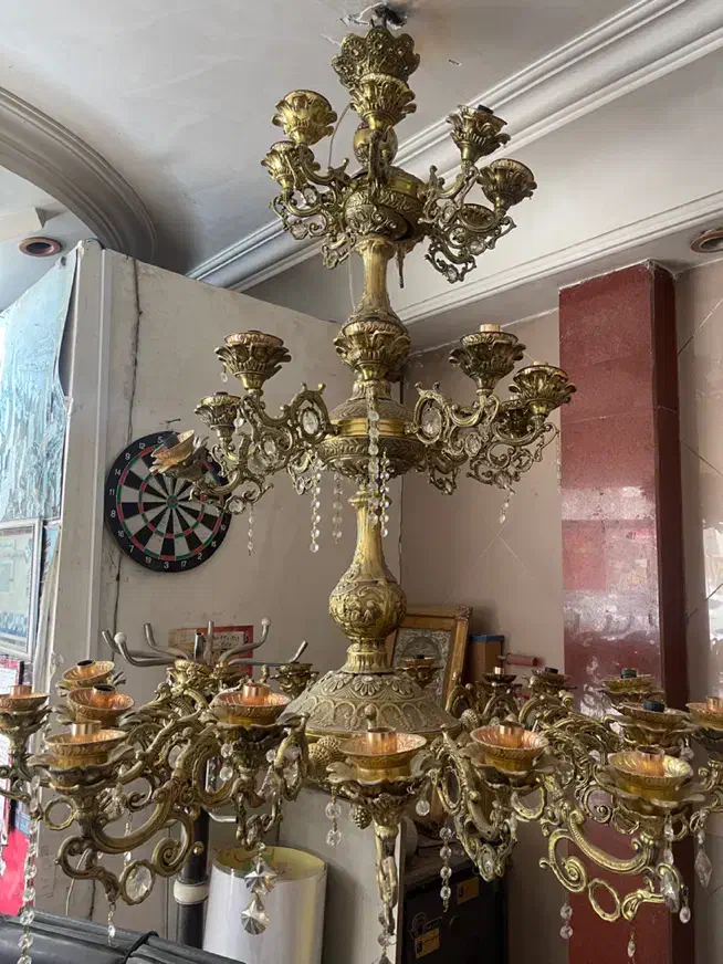 لوستر برنج الیاژ قدیم عتیقه|لوستر و چراغ آویز|تهران, وردآورد|دیوار