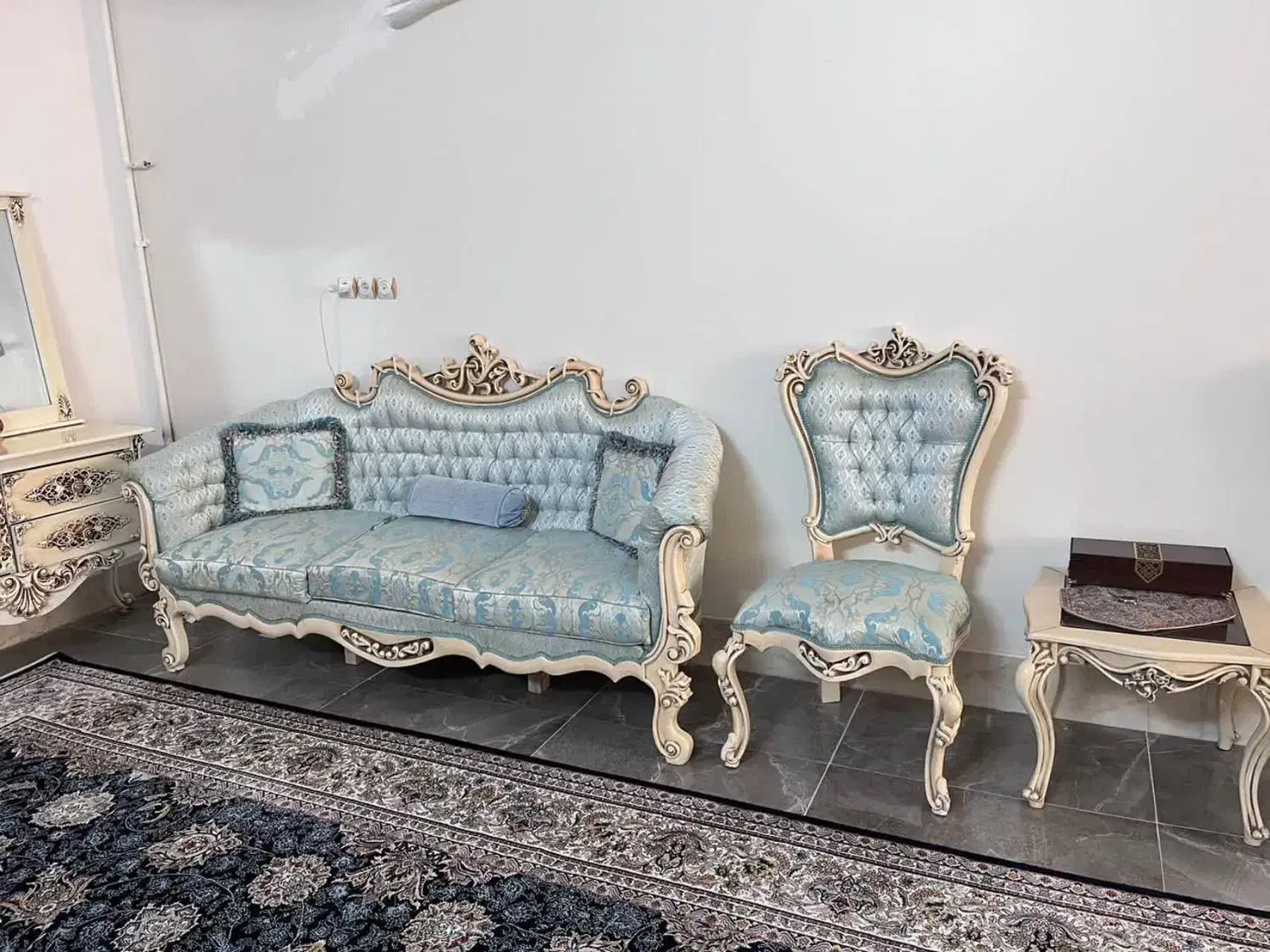 مبلمان استیل ۱۰ نفره سفارشی همراه کنسول|مبلمان خانگی و میز عسلی|قم, عمار یاسر|دیوار