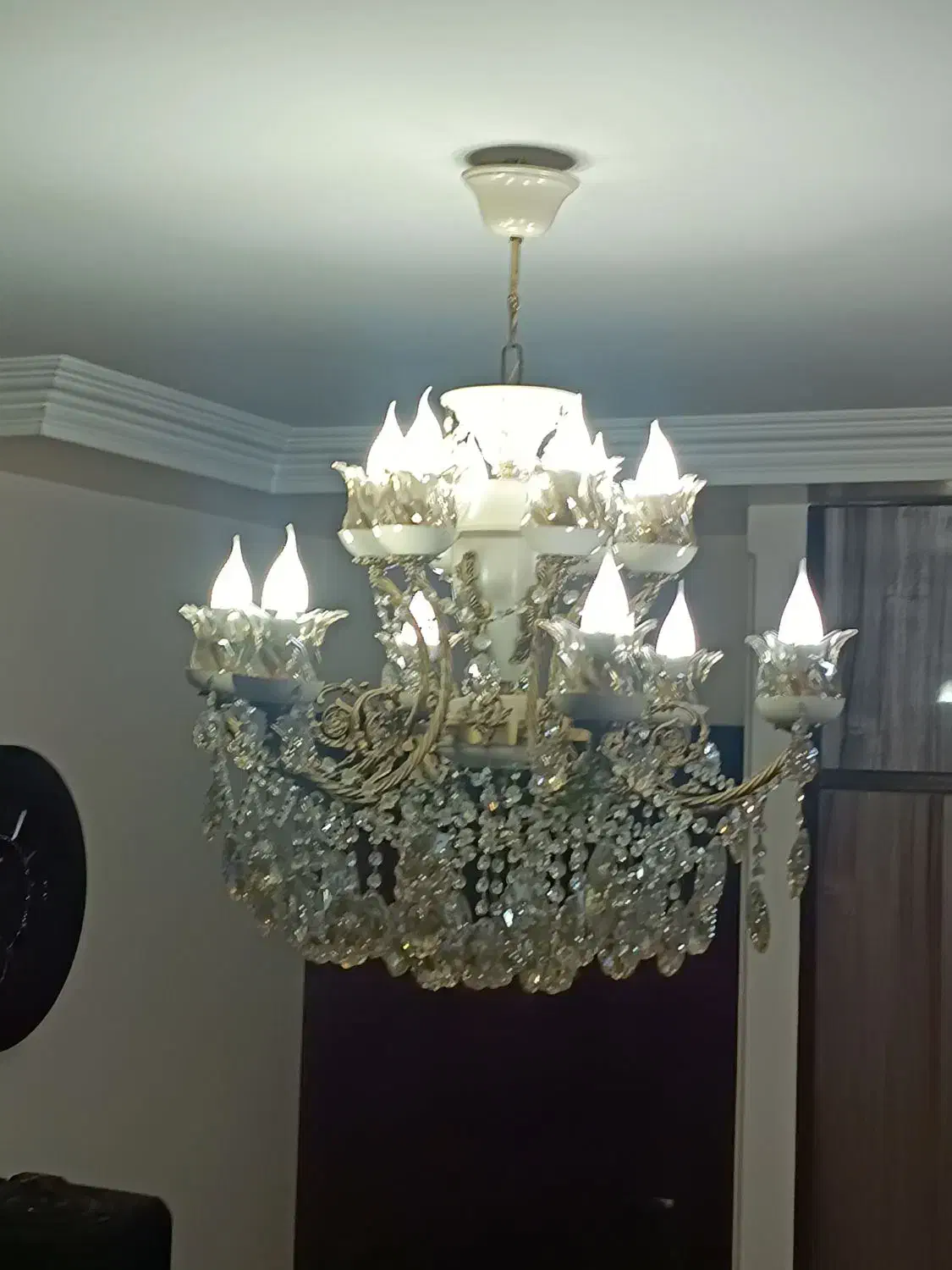 لوستر برنجی دو طبقه|لوستر و چراغ آویز|تهران, شهرک شریفی|دیوار