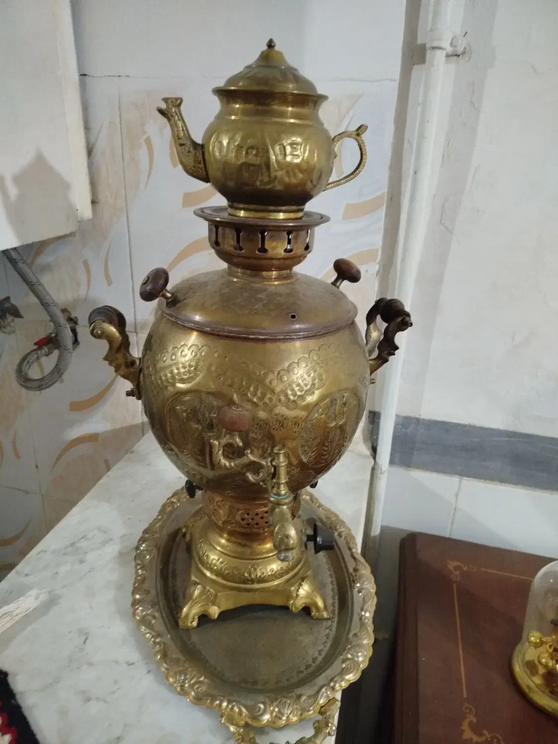 سماور برنجی قدیمی|سماور، چایساز، قهوهساز|فردیس, شهرک ناز|دیوار