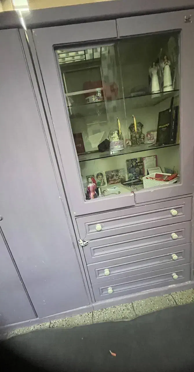 کمد و دراور چوبی یاسی رنگ|جاکفشی، کمد، دراور|گنبد کاووس, |دیوار