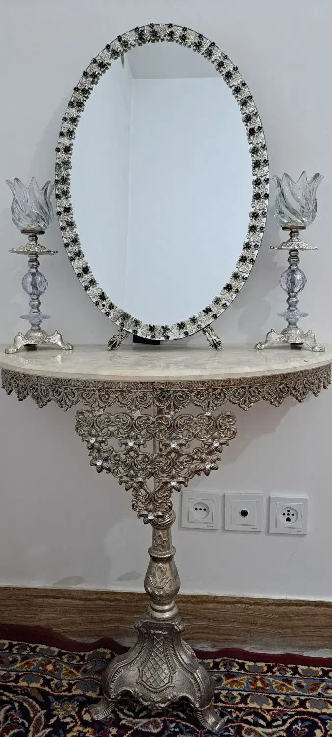 اینه شمعدان|آینه|ابریشم, |دیوار