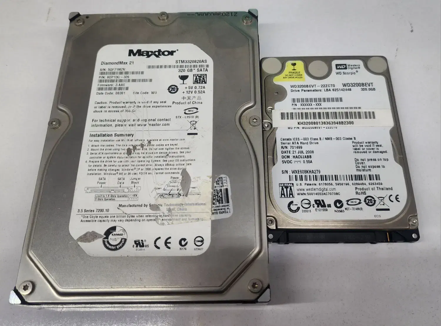 هارد لپ تاپ و کامپیوتر ۳۲۰ گیگ|قطعات و لوازم جانبی رایانه|پرند, فاز ۵|دیوار