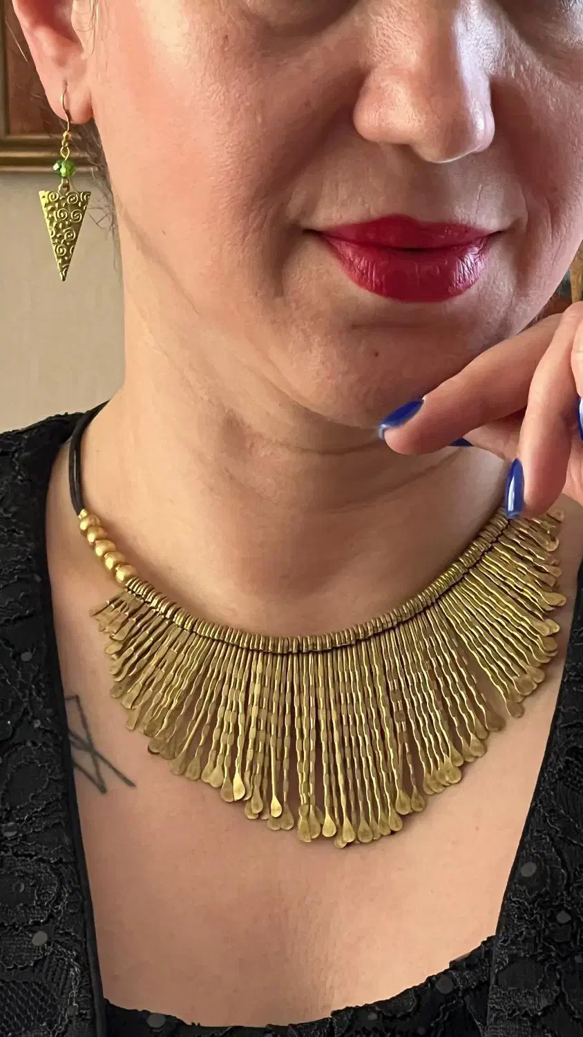 گردنبند هندی مدل سرخپوستی برنجی رنگ ثابت|بدلیجات|رشت, بلوار گیلان|دیوار