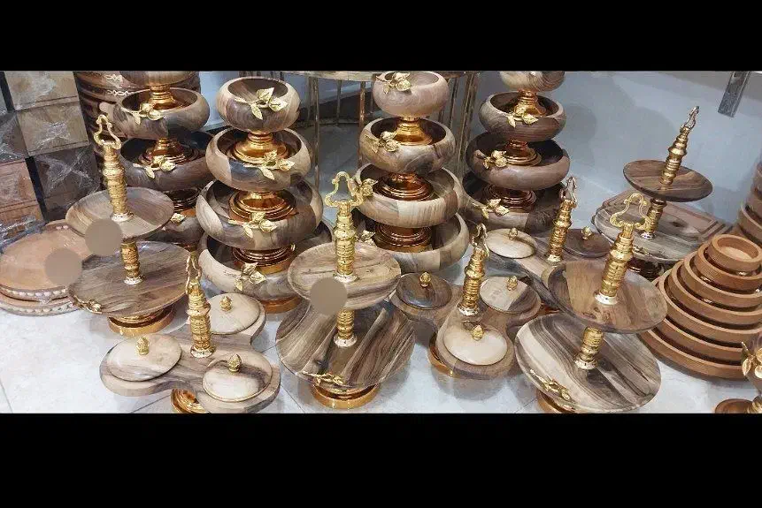 سرویس پنج پارچه بزرگ چوبی|ظروف سرو و پذیرایی|طرهان, |دیوار