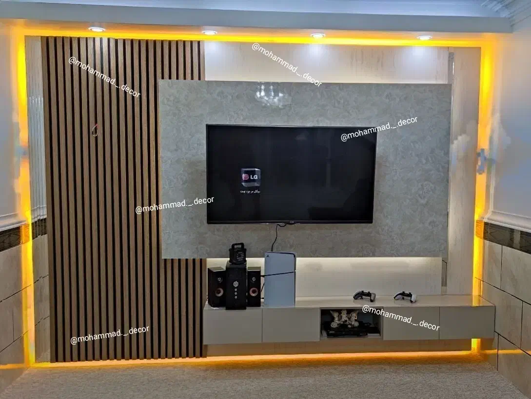 کاغذ دیواری کناف پارکت تی وی وال|خدمات پیشه و مهارت|بندر ماهشهر, |دیوار