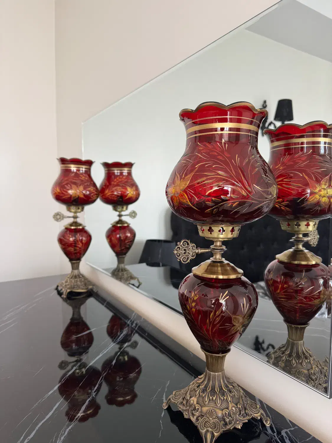 فروش یک جفت شمعدان/چراغ دکوری آنتیک|لوستر و چراغ آویز|تهران, کوهک|دیوار