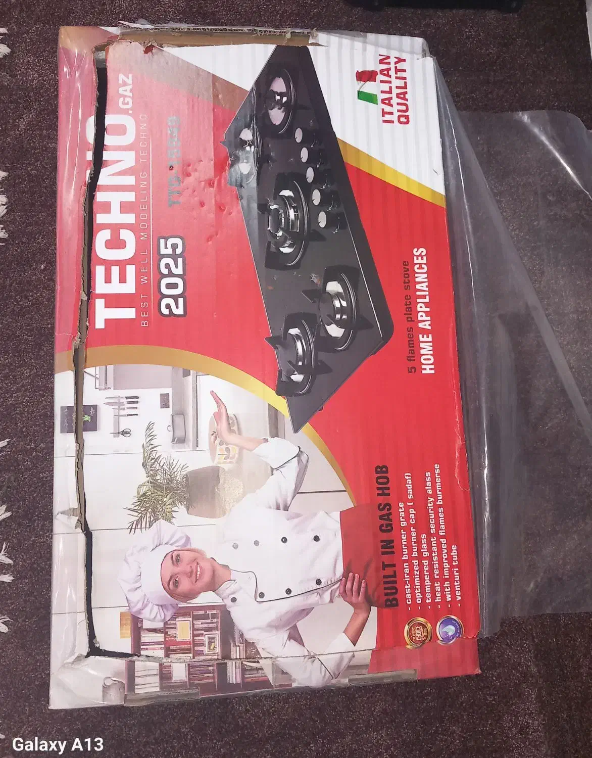 گاز صفحه ای ۵پنج شعله مارک تکنو برند تکنو|اجاق گاز و لوازم برقی پخت‌وپز|مسجد سلیمان, |دیوار