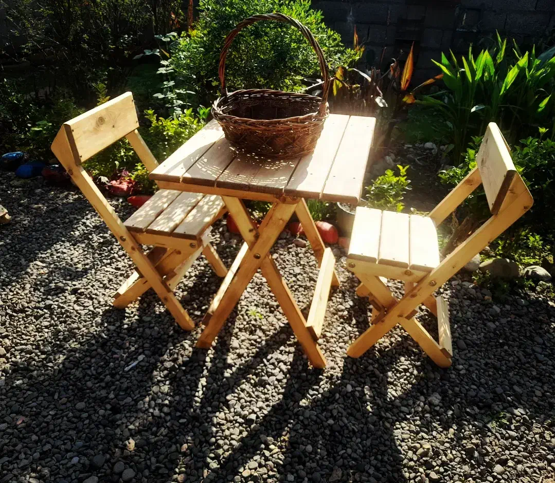 میز و صندلی تاشو چوبی|میز و صندلی غذاخوری|لولمان, |دیوار