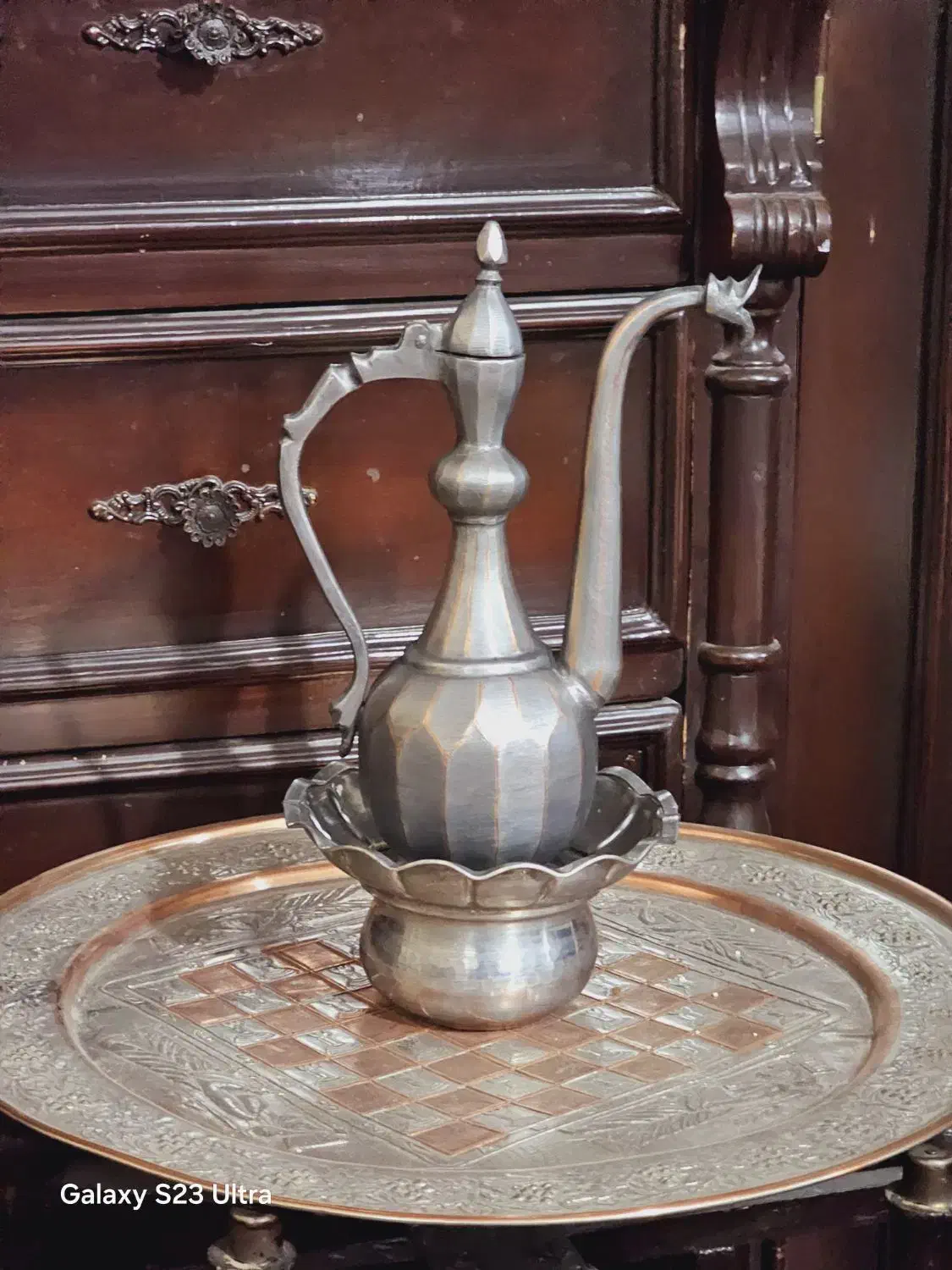 افتابه لگن مسی الماس تراش|کلکسیون اشیاء عتیقه|کرج, اتحاد|دیوار