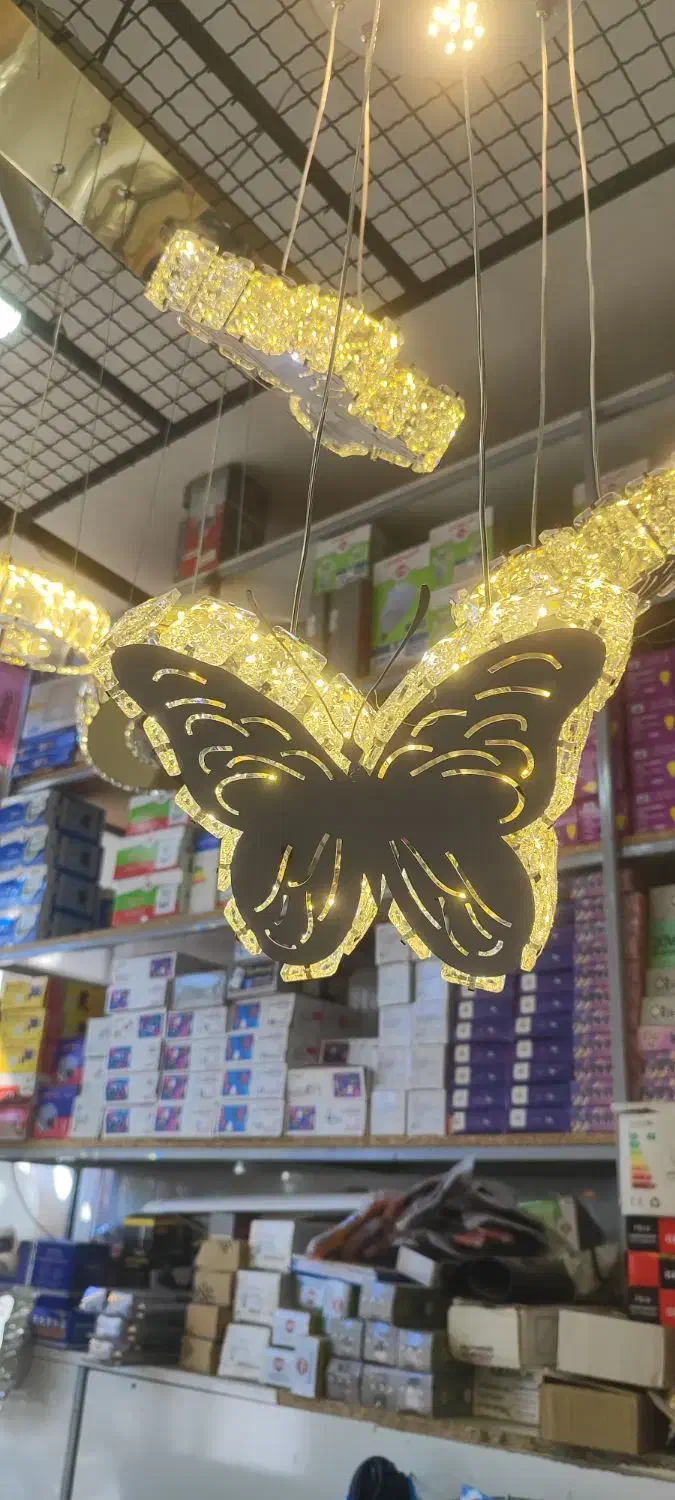 لوستر پروانه سه آویز|لوستر و چراغ آویز|تبریز, |دیوار