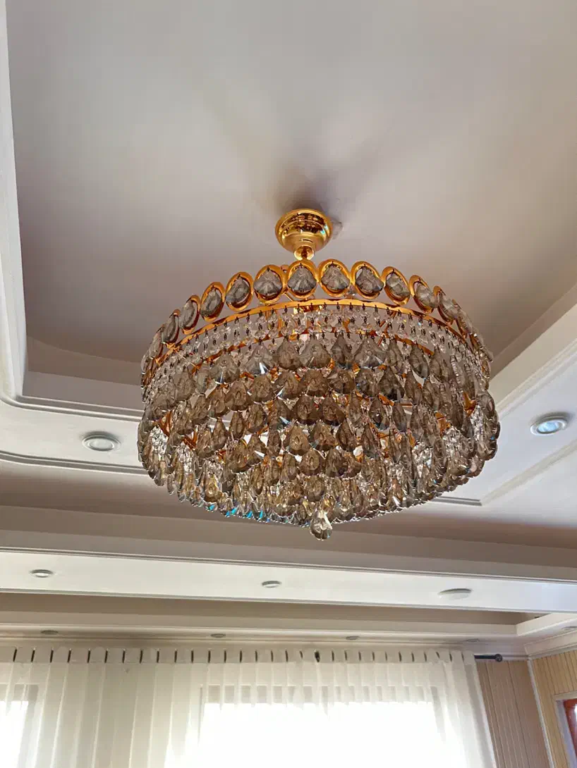 دوعدد لوستر برنجی اصل|لوستر و چراغ آویز|قائم‌شهر, |دیوار