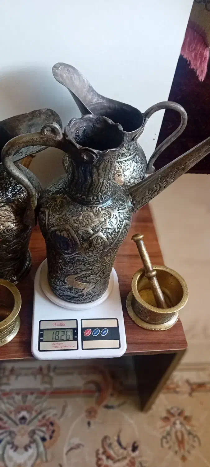 ظروف مسی وبرنجی قدیمی|کلکسیون اشیاء عتیقه|اردبیل, |دیوار