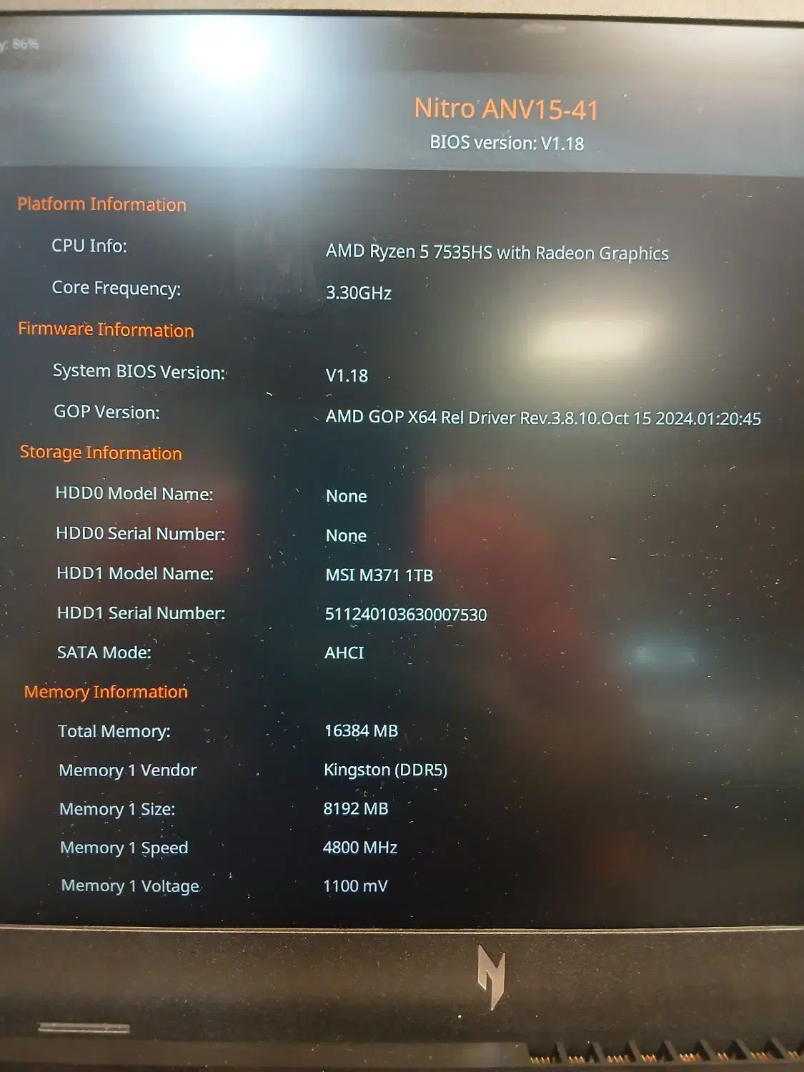 Acer Nitro V15 RTX 4050 6G گیمینگ|رایانه همراه|تهران, شهرک امید|دیوار