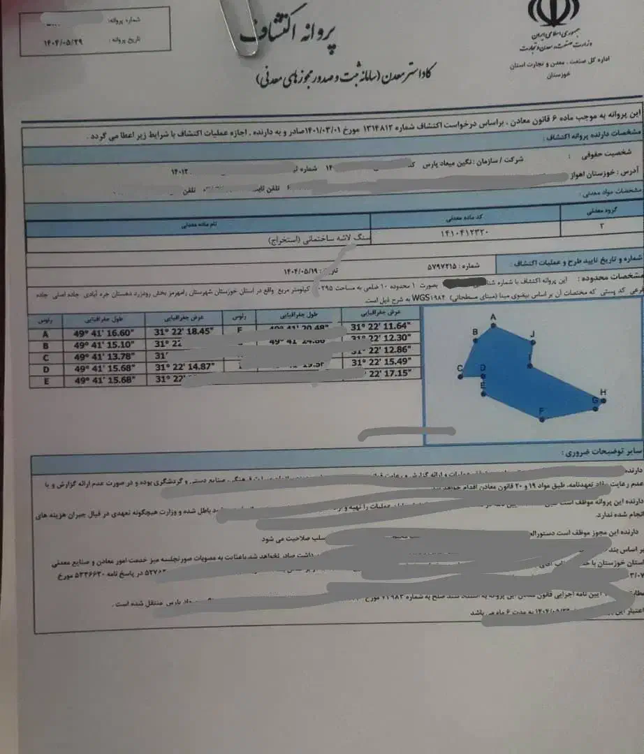 سرمایه گزاری جهت استخراج از معدن|فروش دفتر صنعتی، کشاورزی، تجاری|اهواز, کوی پلیس|دیوار